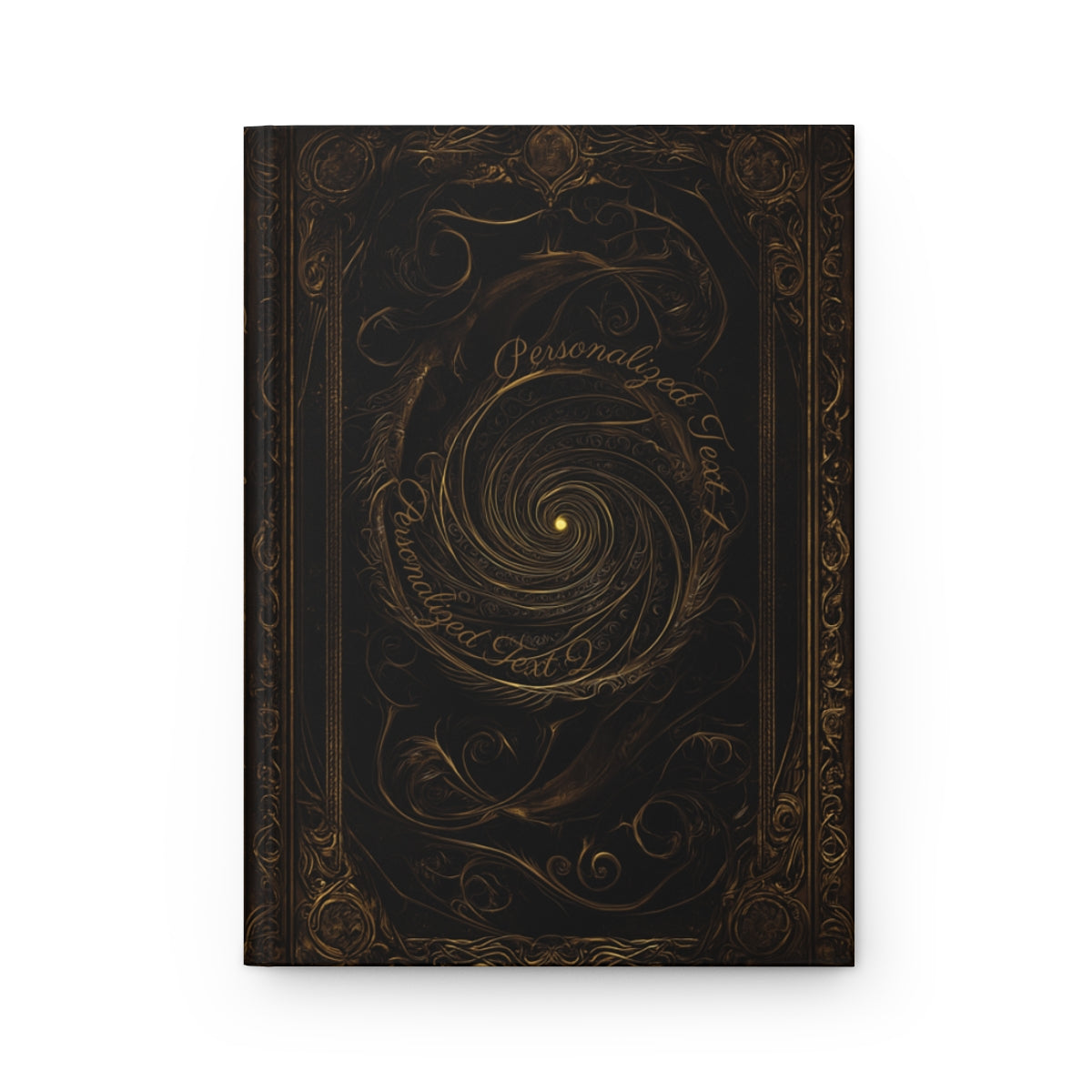 Golden Spiral Hardcover Journal - Personalized Text