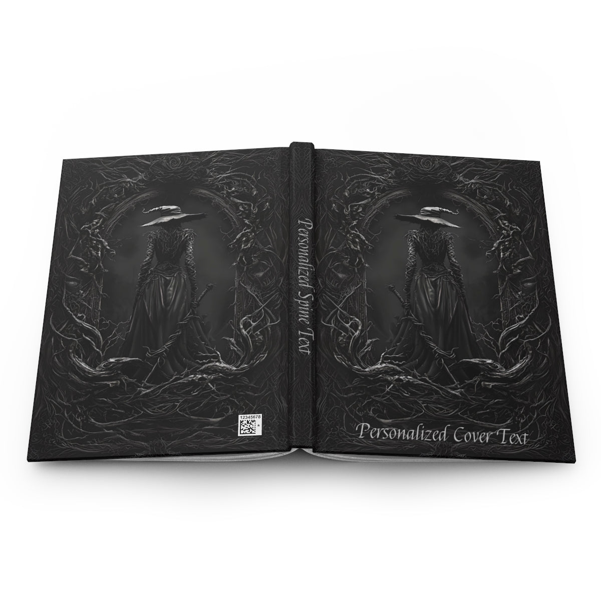 Mystical Dark Witch Hardcover Journal - Personalized Gothic Notebook