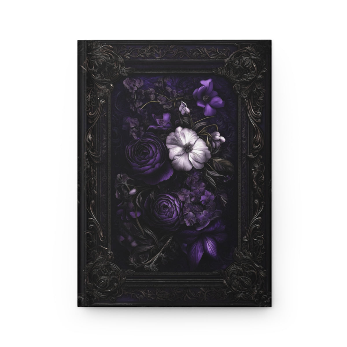 Dark Elegance Floral Hardcover Journal - Personalized Notebook