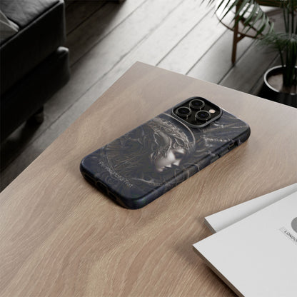 Biomechanical Gothic Phone Case – Dark Sci-Fi Alien Queen Portrait with Optional Personalized Text