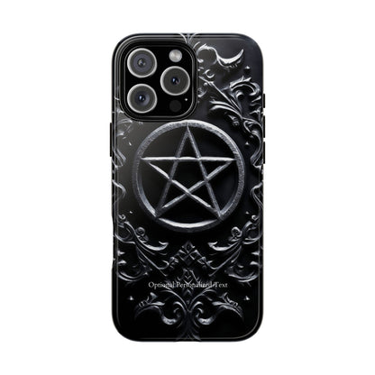 Gothic Pentagram Phone Case – Occult Symbol Design with Optional Personalized Text (MATTE VERSION)
