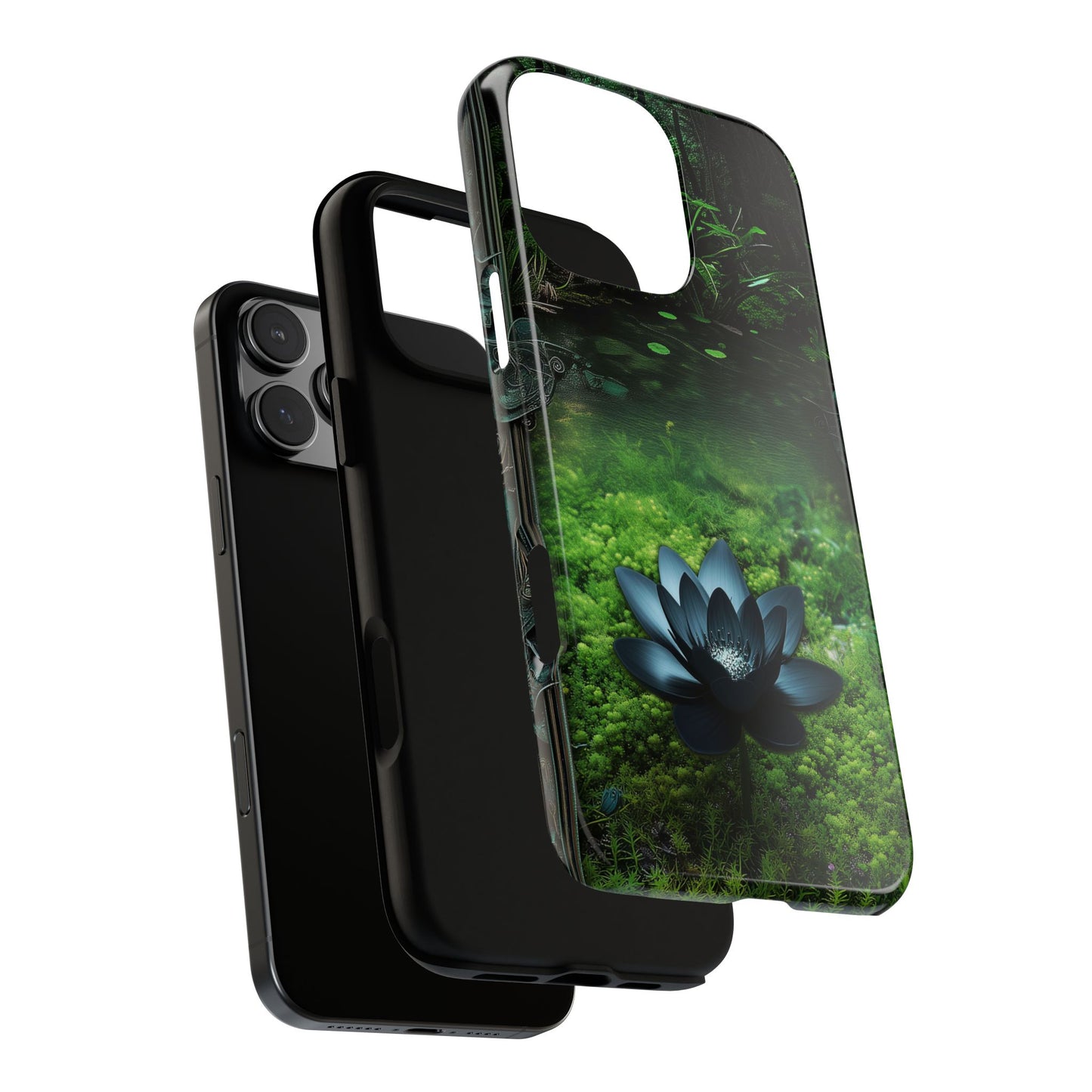 Mystical Black Lotus Phone Case - Personalized Nature Design (Matte Finish)