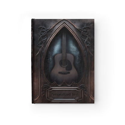 Gothic Guitar Journal – Dark Acoustic Guitar Notebook with Optional Personalized Text