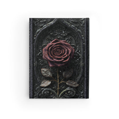 Gothic Red Rose Journal – Dark Romantic Floral Notebook with Optional Personalized Text