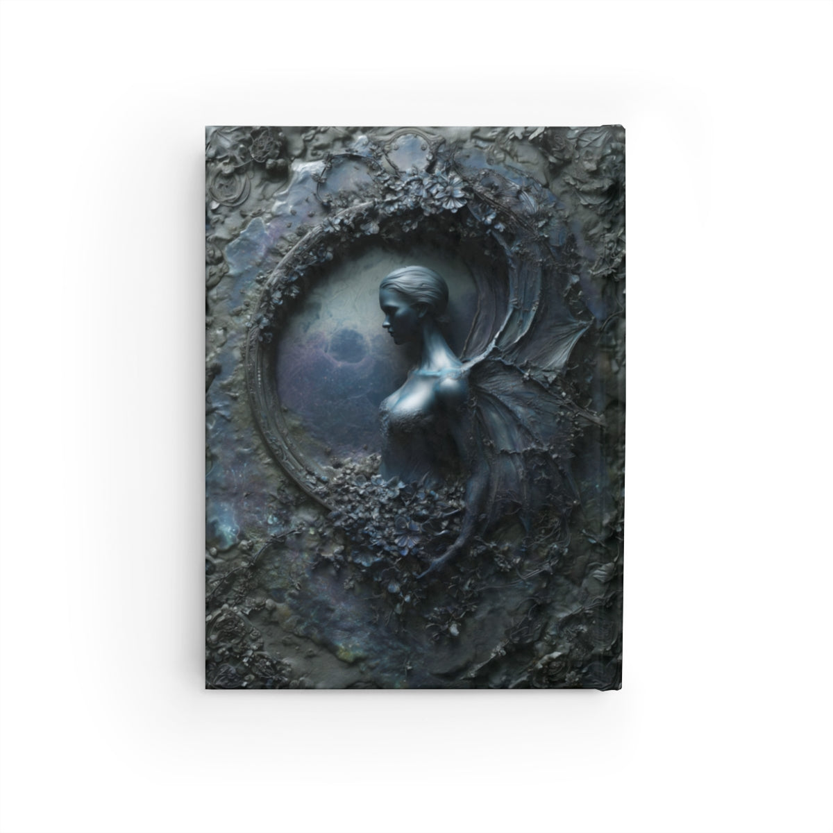 Dark Fairy Moon Journal – Gothic Celestial Fantasy Notebook with Optional Personalized Text