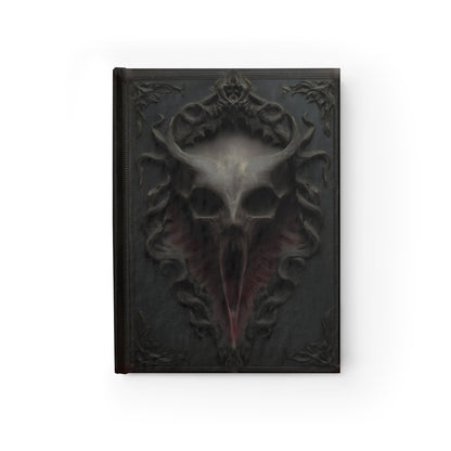 Gothic Horror Skull Journal – Dark Fantasy Demon Skull Notebook with Optional Personalized Text