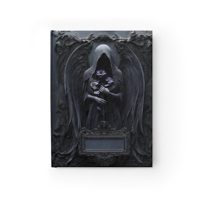 Gothic Dark Angel Journal – Grim Reaper Aesthetic Notebook with Black Wings & Optional Personalized Text