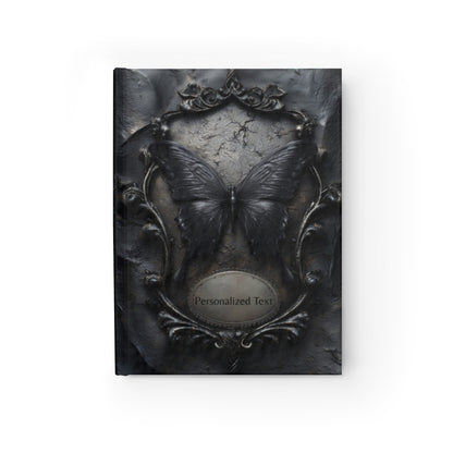 Gothic Black Butterfly Journal – Dark Fantasy Notebook with Optional Personalized Text