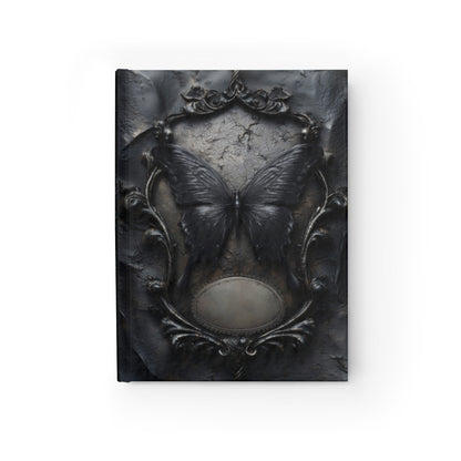 Gothic Black Butterfly Journal – Dark Fantasy Notebook with Optional Personalized Text