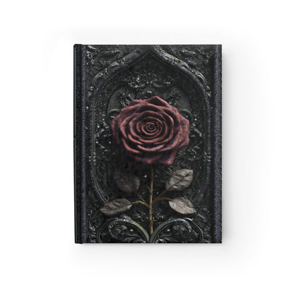 Gothic Red Rose Journal – Dark Romantic Floral Notebook with Optional Personalized Text