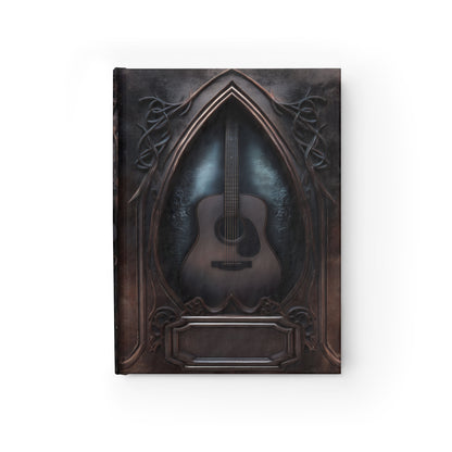 Gothic Guitar Journal – Dark Acoustic Guitar Notebook with Optional Personalized Text