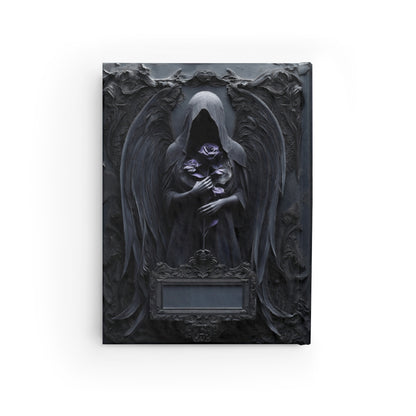 Gothic Dark Angel Journal – Grim Reaper Aesthetic Notebook with Black Wings & Optional Personalized Text