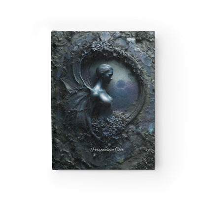 Dark Fairy Moon Journal – Gothic Celestial Fantasy Notebook with Optional Personalized Text