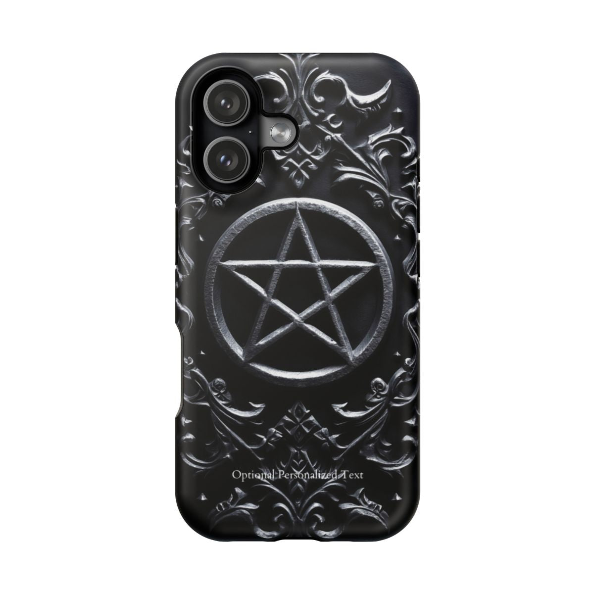 Gothic Pentagram Phone Case – Occult Symbol Design with Optional Personalized Text (MATTE VERSION)