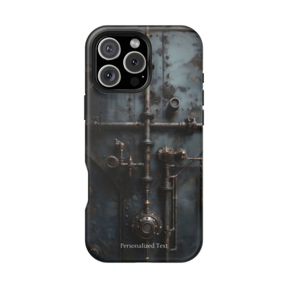 Personalized Steampunk Industrial Pipes Phone Case – Vintage Mechanical Machinery Cover for iPhone, Samsung Galaxy & Google Pixel