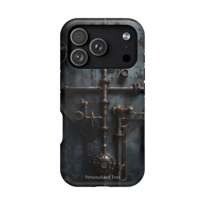 Personalized Steampunk Industrial Pipes Phone Case – Vintage Mechanical Machinery Cover for iPhone, Samsung Galaxy & Google Pixel