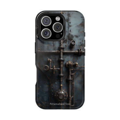 Personalized Steampunk Industrial Pipes Phone Case – Vintage Mechanical Machinery Cover for iPhone, Samsung Galaxy & Google Pixel