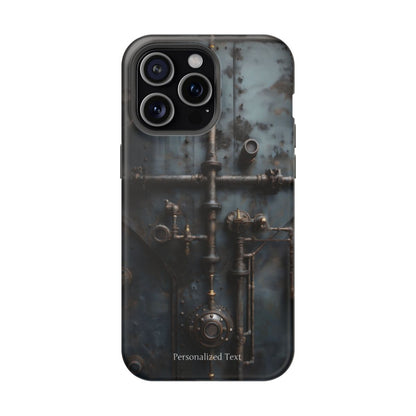 Personalized Steampunk Industrial Pipes Phone Case – Vintage Mechanical Machinery Cover for iPhone, Samsung Galaxy & Google Pixel