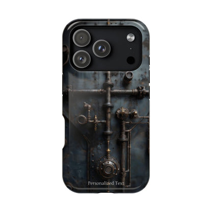 Personalized Steampunk Industrial Pipes Phone Case – Vintage Mechanical Machinery Cover for iPhone, Samsung Galaxy & Google Pixel