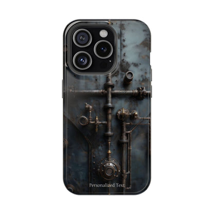 Personalized Steampunk Industrial Pipes Phone Case – Vintage Mechanical Machinery Cover for iPhone, Samsung Galaxy & Google Pixel
