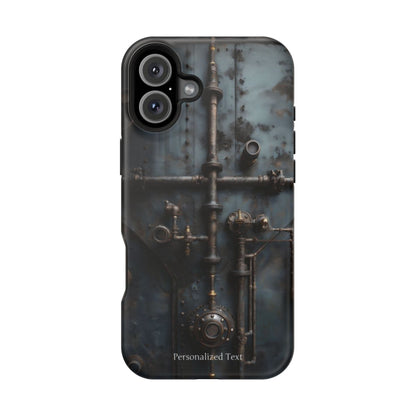 Personalized Steampunk Industrial Pipes Phone Case – Vintage Mechanical Machinery Cover for iPhone, Samsung Galaxy & Google Pixel