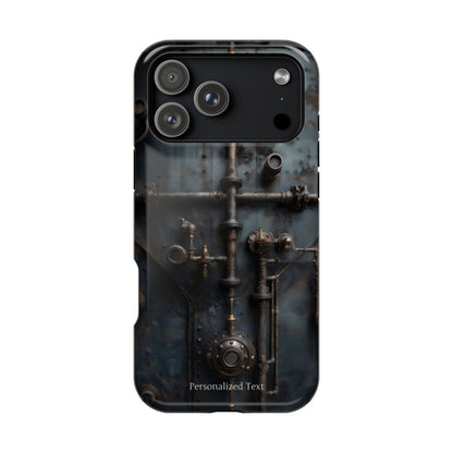 Personalized Steampunk Industrial Pipes Phone Case – Vintage Mechanical Machinery Cover for iPhone, Samsung Galaxy & Google Pixel