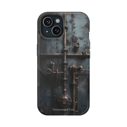 Personalized Steampunk Industrial Pipes Phone Case – Vintage Mechanical Machinery Cover for iPhone, Samsung Galaxy & Google Pixel