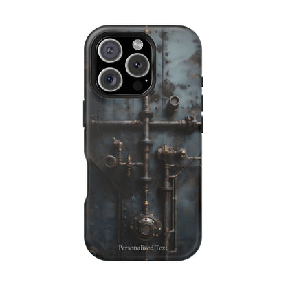 Personalized Steampunk Industrial Pipes Phone Case – Vintage Mechanical Machinery Cover for iPhone, Samsung Galaxy & Google Pixel