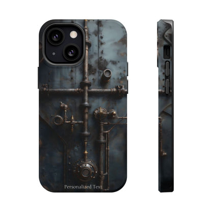 Personalized Steampunk Industrial Pipes Phone Case – Vintage Mechanical Machinery Cover for iPhone, Samsung Galaxy & Google Pixel