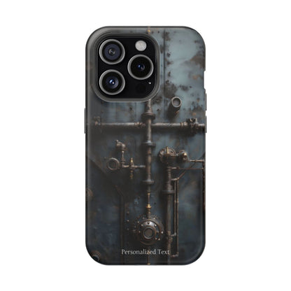 Personalized Steampunk Industrial Pipes Phone Case – Vintage Mechanical Machinery Cover for iPhone, Samsung Galaxy & Google Pixel
