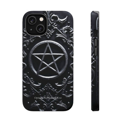Gothic Pentagram Phone Case – Occult Symbol Design with Optional Personalized Text (MATTE VERSION)
