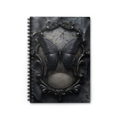 Gothic Black Butterfly Journal – Dark Fantasy Notebook with Optional Personalized Text