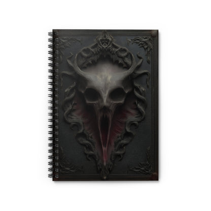 Gothic Horror Skull Journal – Dark Fantasy Demon Skull Notebook with Optional Personalized Text