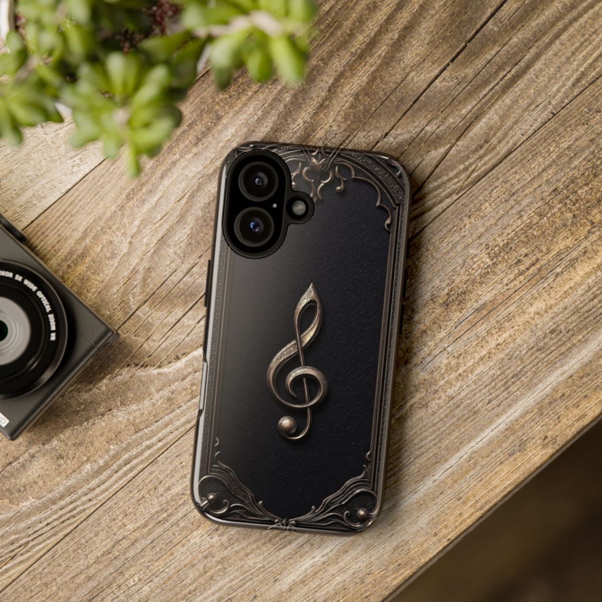 Elegant Gothic Treble Clef Phone Case - Vintage Music Lover Gift