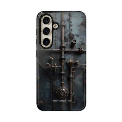 Personalized Steampunk Industrial Pipes Phone Case – Vintage Mechanical Machinery Cover for iPhone, Samsung Galaxy & Google Pixel