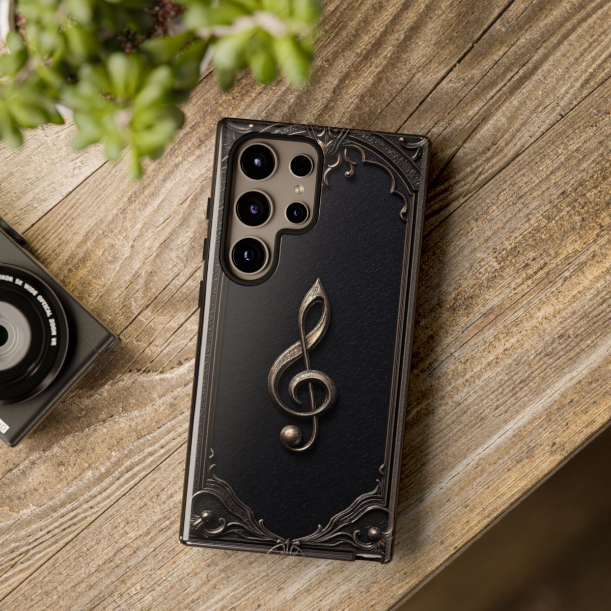 Elegant Gothic Treble Clef Phone Case - Vintage Music Lover Gift