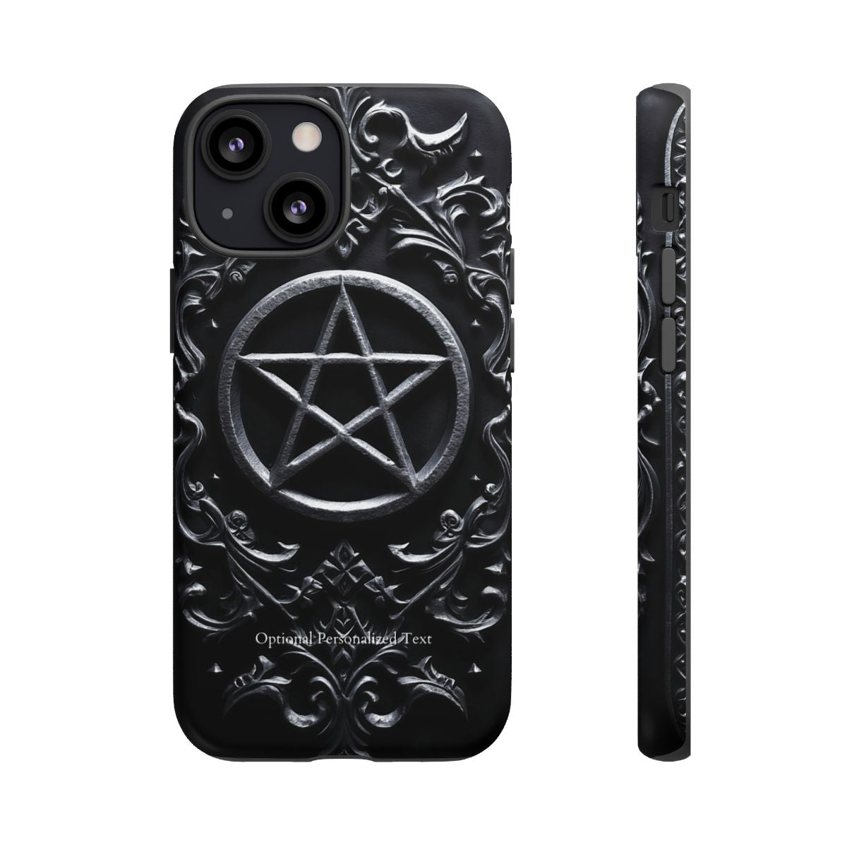 Gothic Pentagram Phone Case – Occult Symbol Design with Optional Personalized Text (MATTE VERSION)