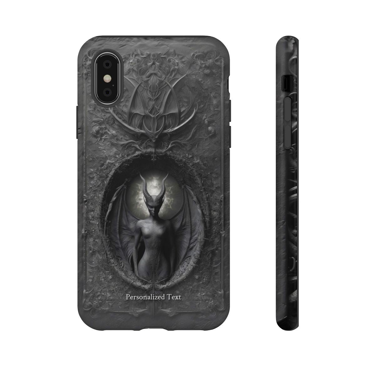Dark Gothic Demon Phone Case – Personalized Hellbound Bat Wing Creature Design for iPhone, Galaxy & Pixel (Glossy Finish)