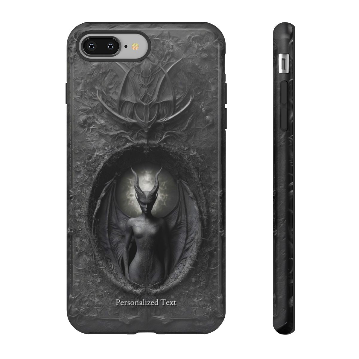 Dark Gothic Demon Phone Case – Personalized Hellbound Bat Wing Creature Design for iPhone, Galaxy & Pixel (Glossy Finish)