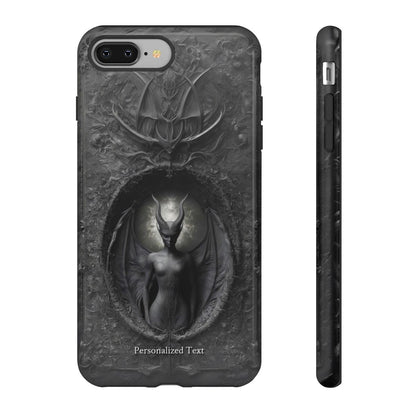 Dark Gothic Demon Phone Case – Personalized Hellbound Bat Wing Creature Design for iPhone, Galaxy & Pixel (Glossy Finish)