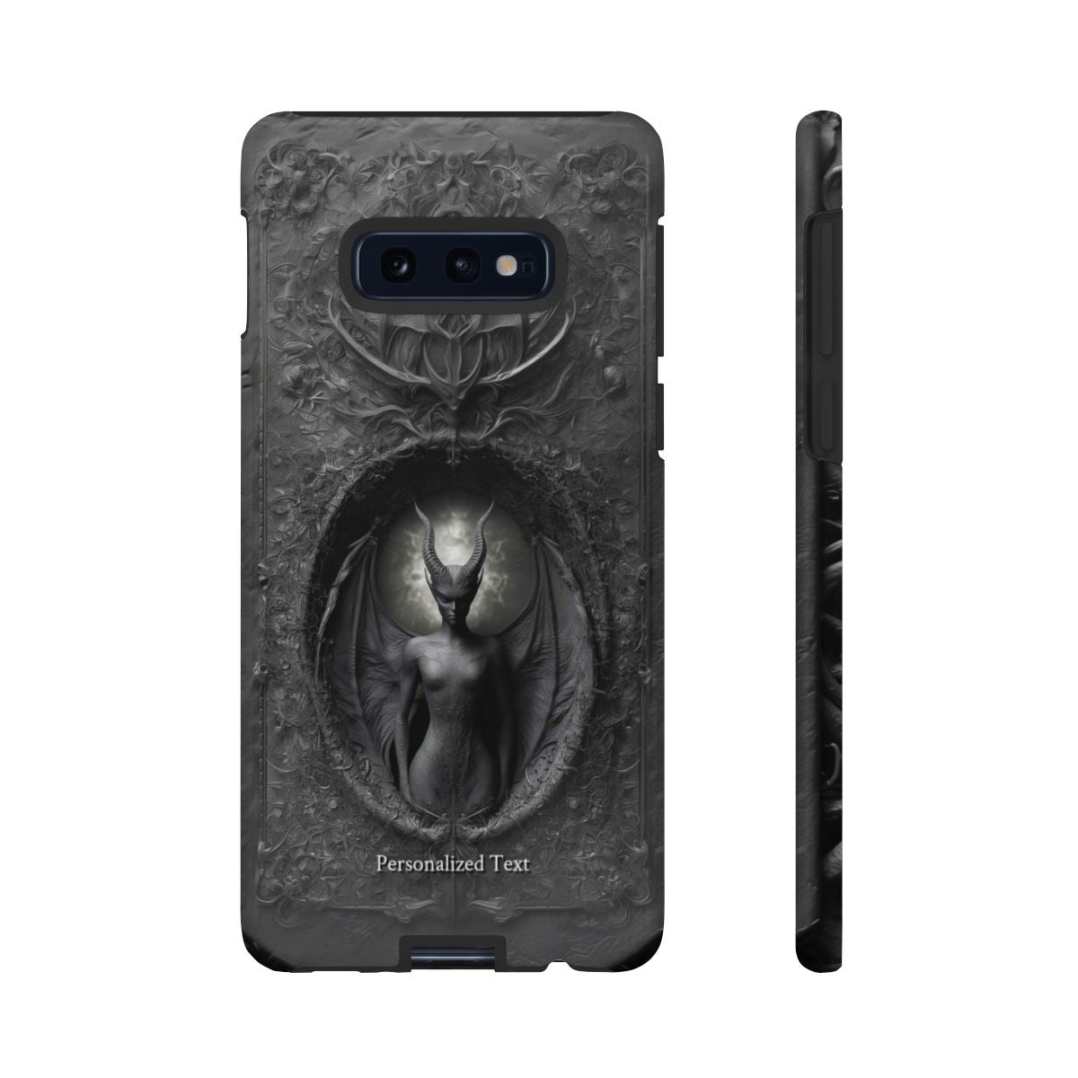 Dark Gothic Demon Phone Case – Personalized Hellbound Bat Wing Creature Design for iPhone, Galaxy & Pixel (Glossy Finish)