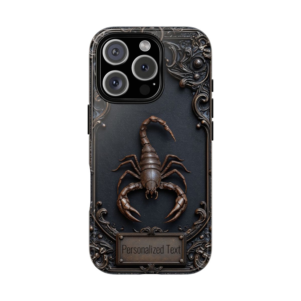 Personalized Gothic Scorpion Phone Case – Dark Aesthetic & Custom Text