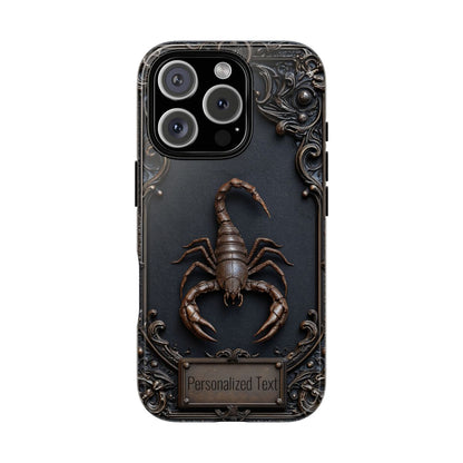 Personalized Gothic Scorpion Phone Case – Dark Aesthetic & Custom Text