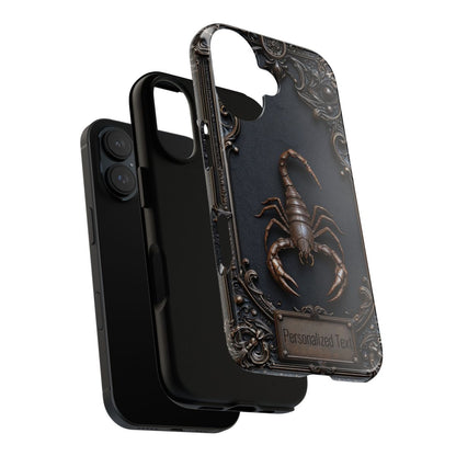 Personalized Gothic Scorpion Phone Case – Dark Aesthetic & Custom Text