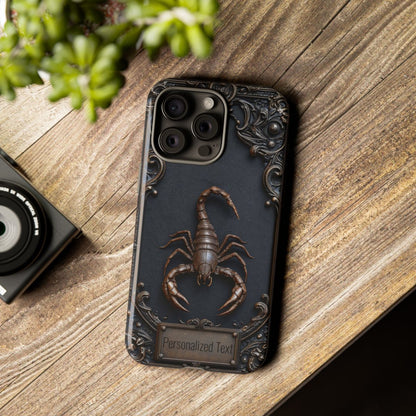 Personalized Gothic Scorpion Phone Case – Dark Aesthetic & Custom Text