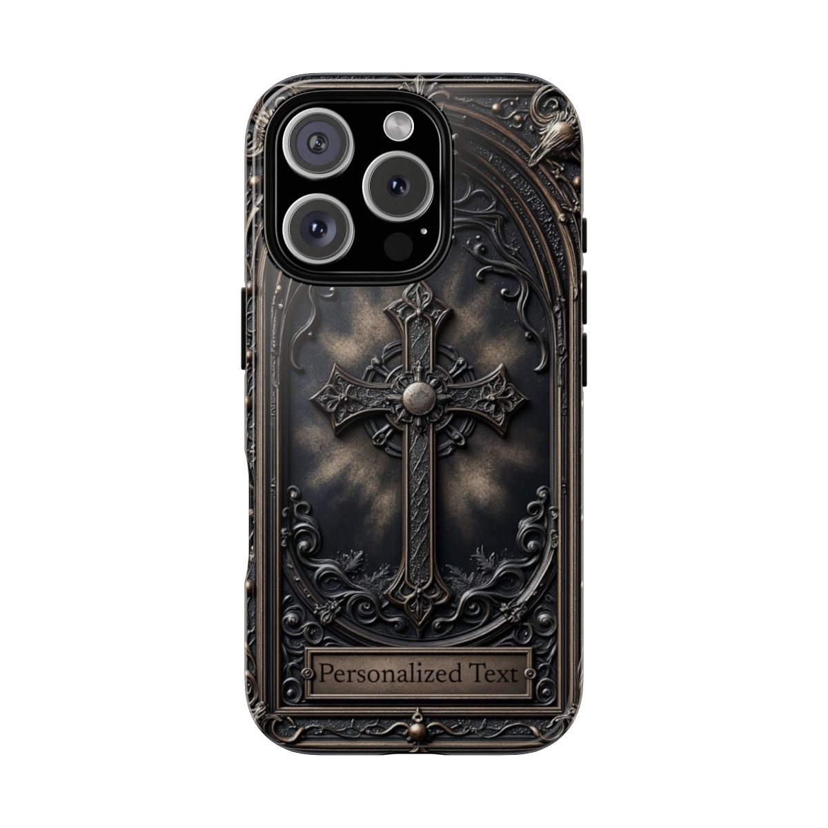 Personalized Gothic Cross Phone Case - Custom Religious & Dark Aesthetic Design