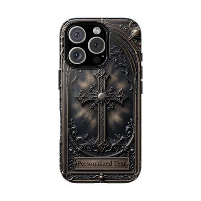 Personalized Gothic Cross Phone Case - Custom Religious & Dark Aesthetic Design
