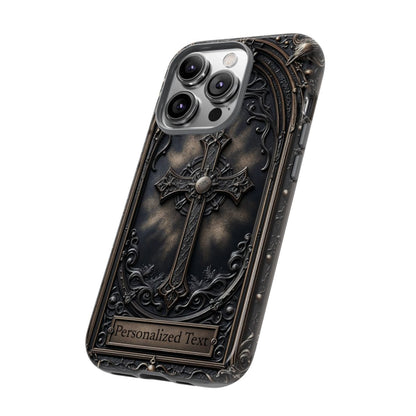 Personalized Gothic Cross Phone Case - Custom Religious & Dark Aesthetic Design
