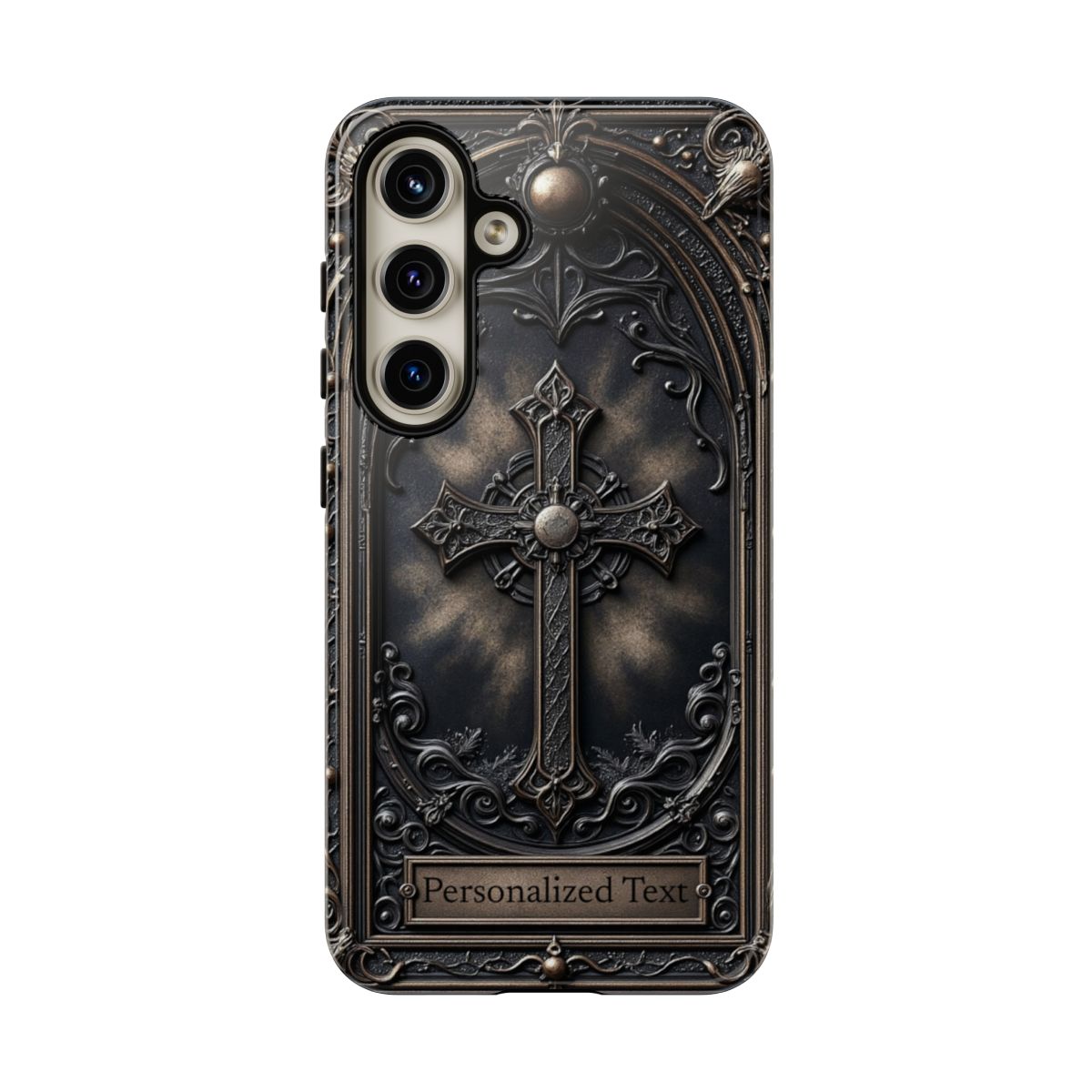 Personalized Gothic Cross Phone Case - Custom Religious & Dark Aesthetic Design