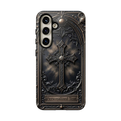 Personalized Gothic Cross Phone Case - Custom Religious & Dark Aesthetic Design